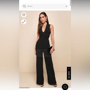 Lulus thinking out loud black jumpsuit size S